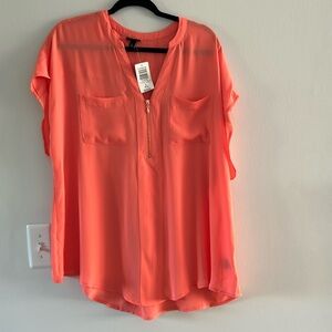 NWT Torrid Zip Front Orange Blouse